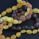 Rainbow Baltic amber necklace for adults